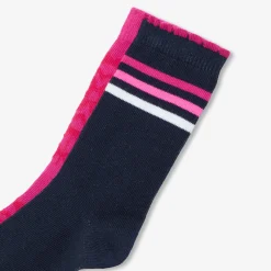Accessoires-Jacadi Duo de chaussettes hautes enfant fille - ROSE/ROUGE