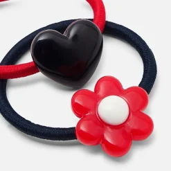 Accessoires-Jacadi Duo d'élastiques enfant fille - ROUGE/MARINE