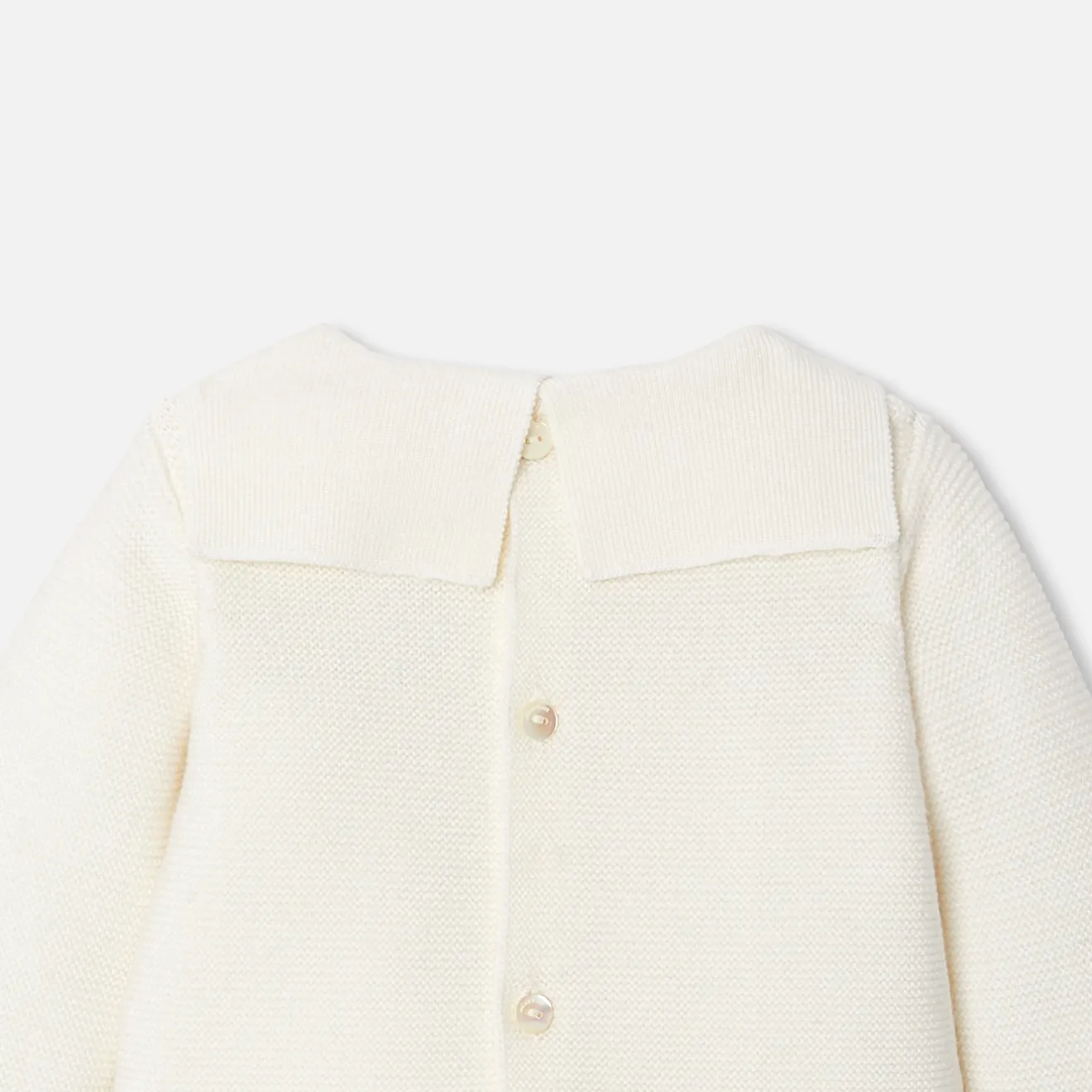 Combinaison, Barboteuse Et Ensemble-Jacadi Ensemble bébé en laine point mousse - blanc doux BLANC DOUX JACADI