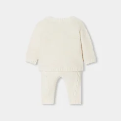 Combinaison, Barboteuse Et Ensemble-Jacadi Ensemble bébé en tricot torsadé - blanc doux BLANC DOUX JACADI