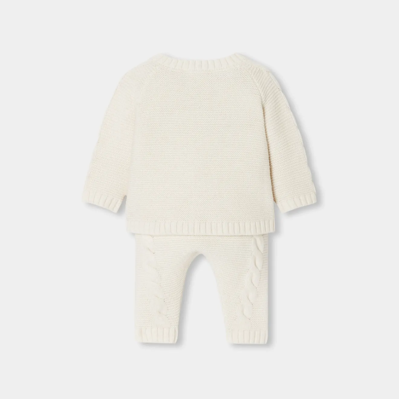Combinaison, Barboteuse Et Ensemble-Jacadi Ensemble bébé en tricot torsadé - blanc doux BLANC DOUX JACADI