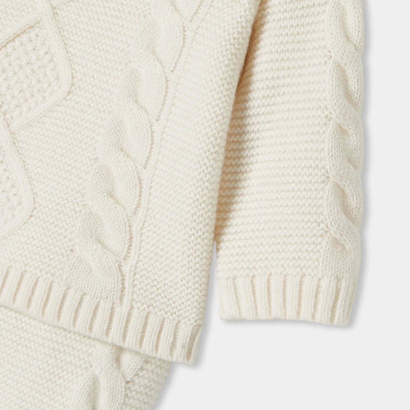 Combinaison, Barboteuse Et Ensemble-Jacadi Ensemble bébé en tricot torsadé - blanc doux BLANC DOUX JACADI