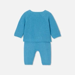 Combinaison, Barboteuse Et Ensemble-Jacadi Ensemble bébé garçon en tricot - BLEU DE PRUSSE