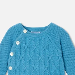 Combinaison, Barboteuse Et Ensemble-Jacadi Ensemble bébé garçon en tricot - BLEU DE PRUSSE