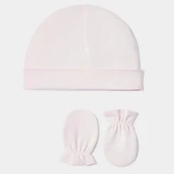 Accessoires-Jacadi Ensemble bonnet et moufles naissance - rose pale ROSE PALE JACADI