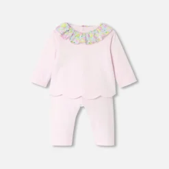 Combinaison, Barboteuse Et Ensemble-Jacadi Ensemble confort bébé fille en jersey - rose pale ROSE PALE JACADI