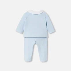Combinaison, Barboteuse Et Ensemble-Jacadi Ensemble confort bébé garçon - BLEU PALE