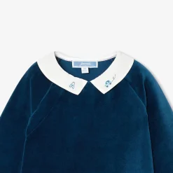 Combinaison, Barboteuse Et Ensemble-Jacadi Ensemble confort bébé garçon en velours - PETROLE