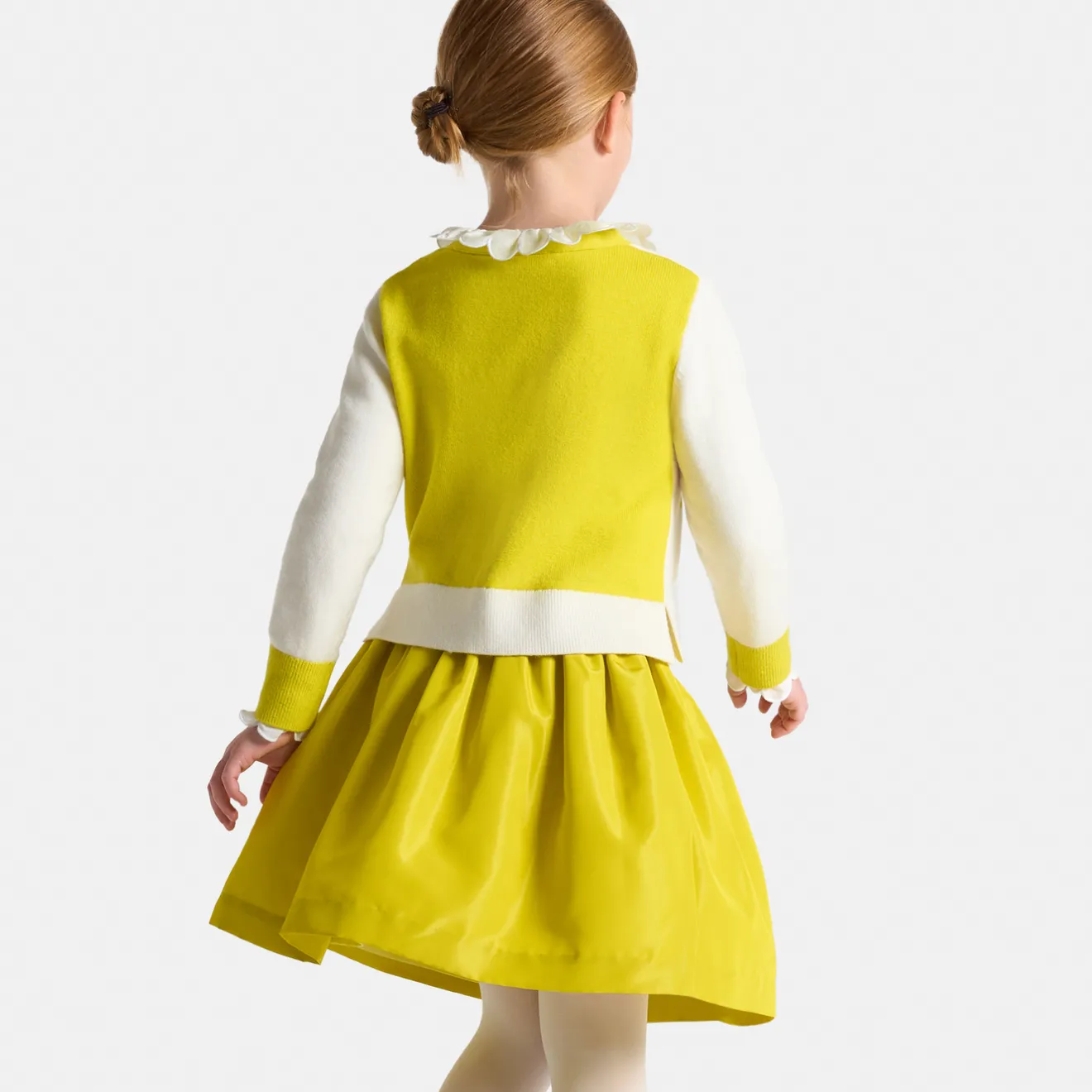 Pull, Sweat Et Cardigan-Jacadi Gilet enfant fille color block - lore BLANC DOUX/MULTICO