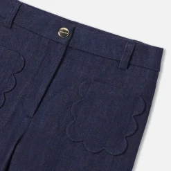 Pantalon Et Jogging-Jacadi Jean large enfant fille - DENIM FONCE