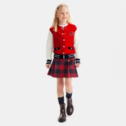 Robe Et Jupe-Jacadi Jupe enfant fille en maxi vichy - MARINE/ROUGE