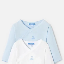 Body-Jacadi Lot de 2 bodies manches longues bébé garçon - BLANC/BLEU