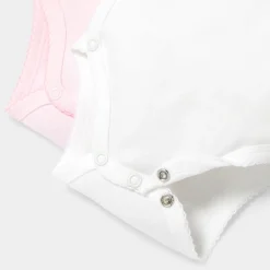 Body-Jacadi Lot de 2 bodies manches longues bébé fille - ROSE/BLANC