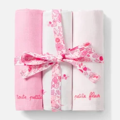 Bavoirs Et Langes-Jacadi Lot de 3 langes - lore ROSE/MULTICO