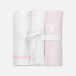 Bavoirs Et Langes-Jacadi Lot de 3 langes - lore ROSE/MULTICO