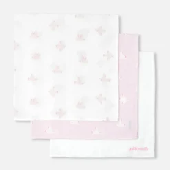 Bavoirs Et Langes-Jacadi Lot de 3 langes - lore ROSE/MULTICO