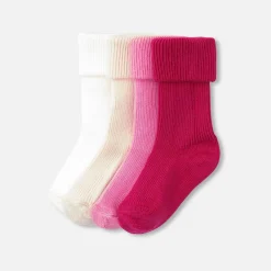 Accessoires-Jacadi Lot de 4 paires de chaussettes bébé fille - lore ROSE/MULTICO