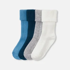 Accessoires-Jacadi Lot de 4 paires de chaussettes bébé garçon - lore BLEU/MULTICO