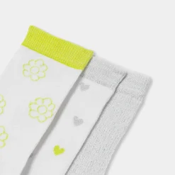 Accessoires-Jacadi Lot de chaussettes enfant fille - JAUNE FLUO
