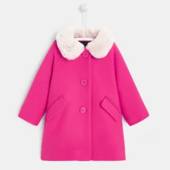 Manteaux, Vestes Et Combi Pilote-Jacadi Manteau bébé fille à col effet fourrure - ROSE FUSCHIA