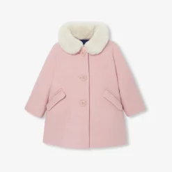 Manteaux, Vestes Et Combi Pilote-Jacadi Manteau bébé fille en drap de laine - ROSE CHINE