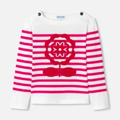 T-Shirt, Polo Et Sous-Pull-Jacadi Marinière enfant fille - BLANC/ROSE