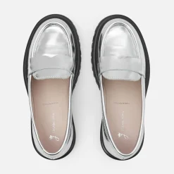 Derbies Et Mocassins|Chaussures-Jacadi Mocassins enfant fille en cuir glacé - ARGENT