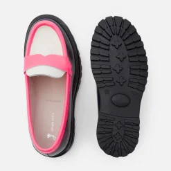 Derbies Et Mocassins|Chaussures-Jacadi Mocassins enfant fille en cuir glacé - lore BLEU/MULTICO