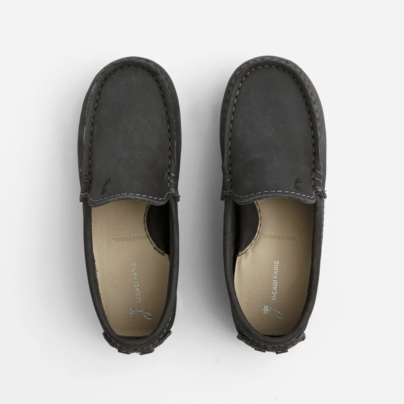 Chaussures Basses|Chaussures-Jacadi Mocassins enfant garçon en nubuck - gris anthracite GRIS ANTHRACITE JACADI