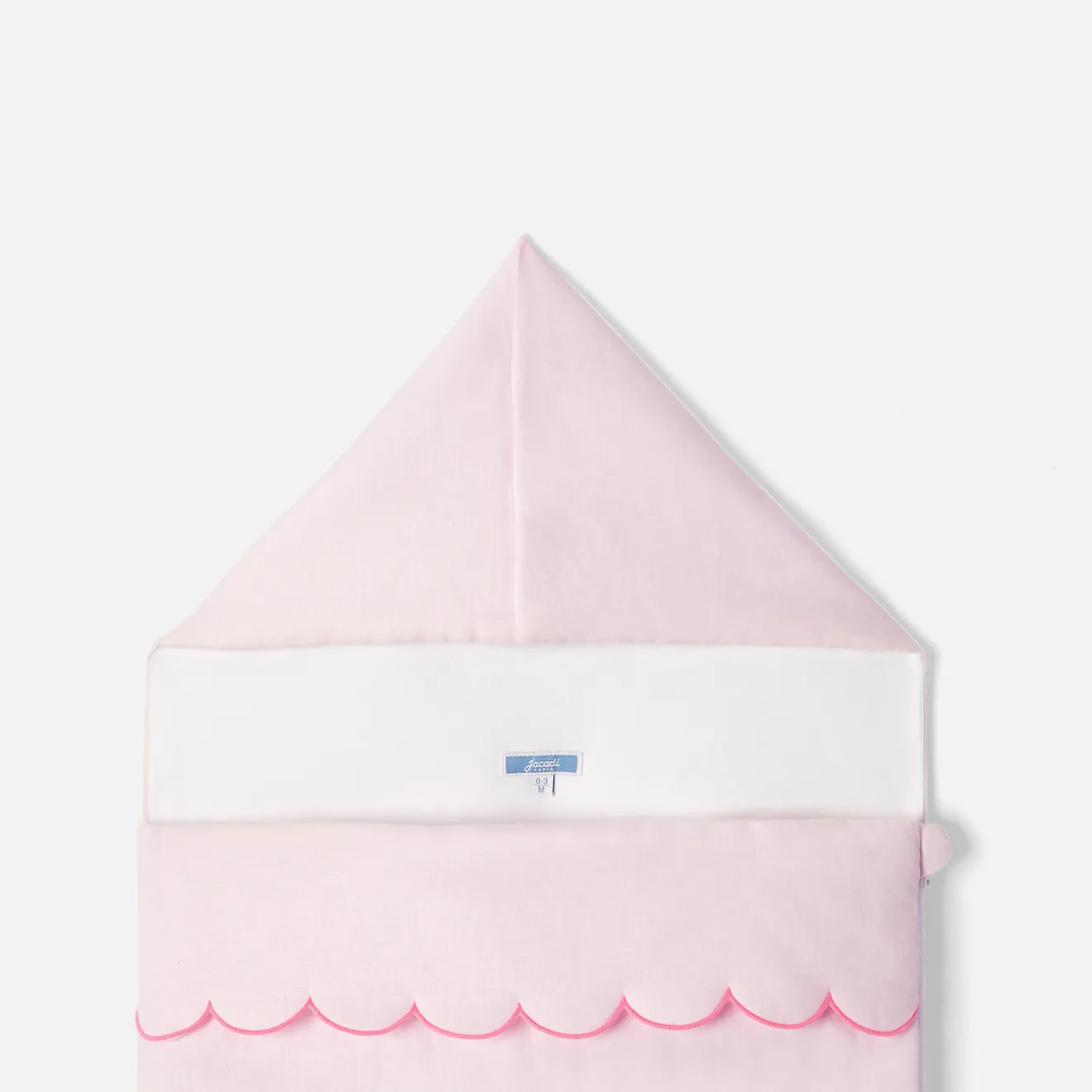 Gigoteuse, Couverture|Gigoteuses Et Couvertures-Jacadi Nid d'ange en lin à festons - rose pale ROSE PALE JACADI