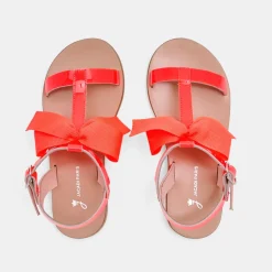 Sandales Et Nu-Pieds|Chaussures-Jacadi Nu-pieds enfant fille en cuir verni - ROSE FLUO