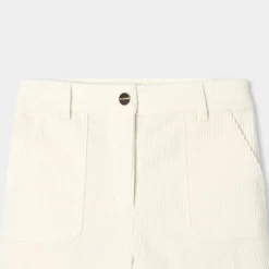 Pantalon Et Jogging-Jacadi Pantalon large enfant fille en velours côtelé - blanc doux BLANC DOUX JACADI