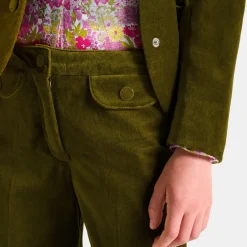 Pantalon Et Jogging-Jacadi Pantalon large enfant fille en velours - VERT OLIVE