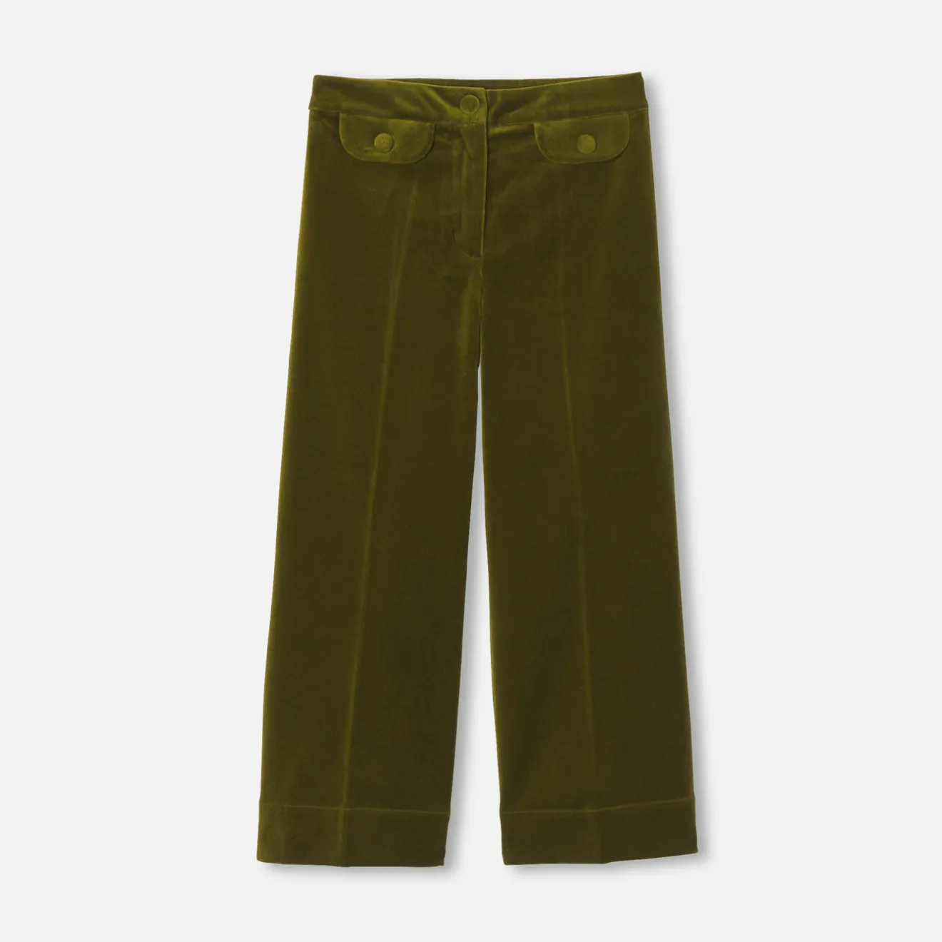 Pantalon Et Jogging-Jacadi Pantalon large enfant fille en velours - VERT OLIVE