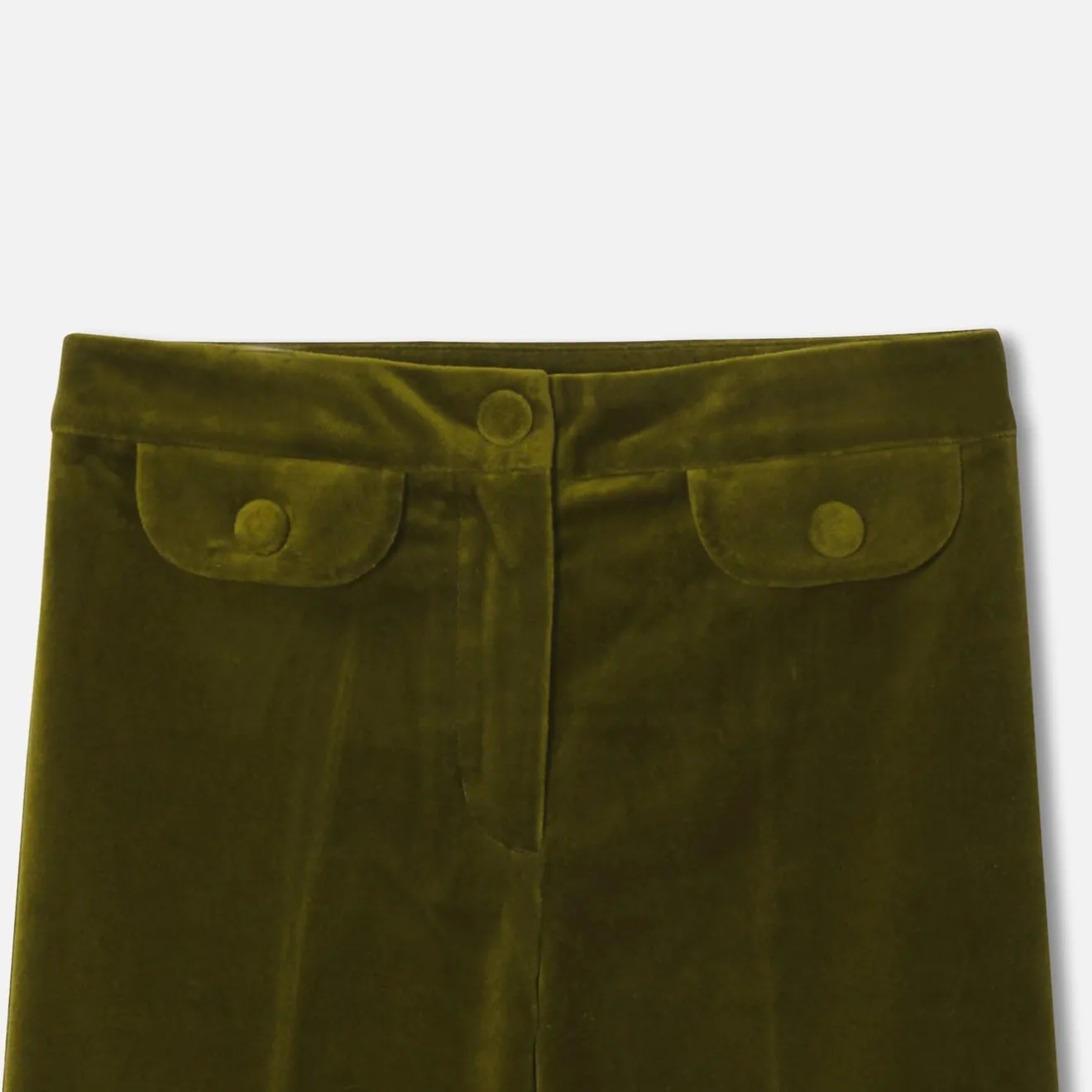 Pantalon Et Jogging-Jacadi Pantalon large enfant fille en velours - VERT OLIVE