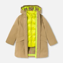 Manteau, Doudoune Et Veste-Jacadi Parka 3 en 1 enfant fille - CAMEL