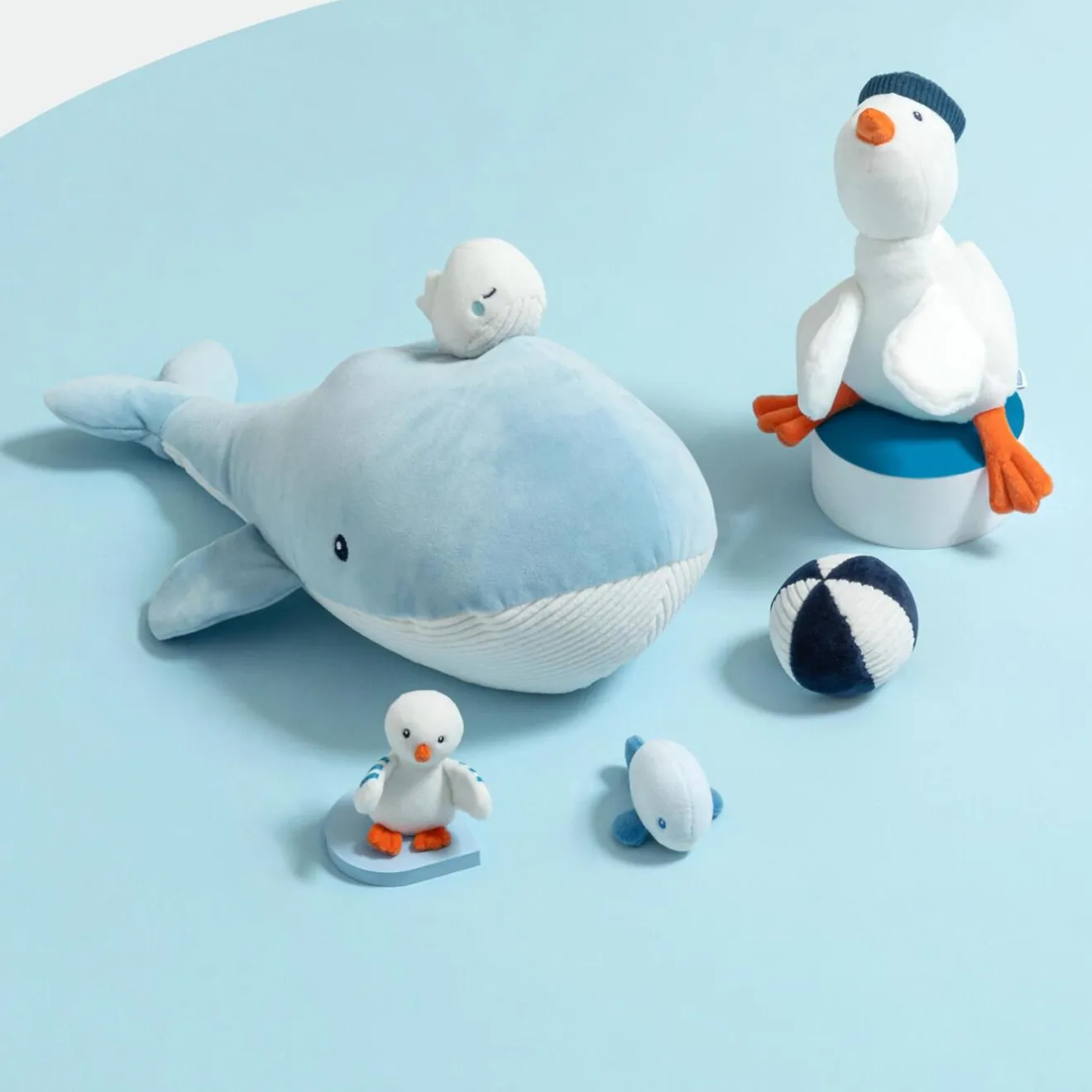Doudou, Peluche|Eveil, Doudou Et Peluche-Jacadi Peluche d'activités baleine - BLANC/BLEU