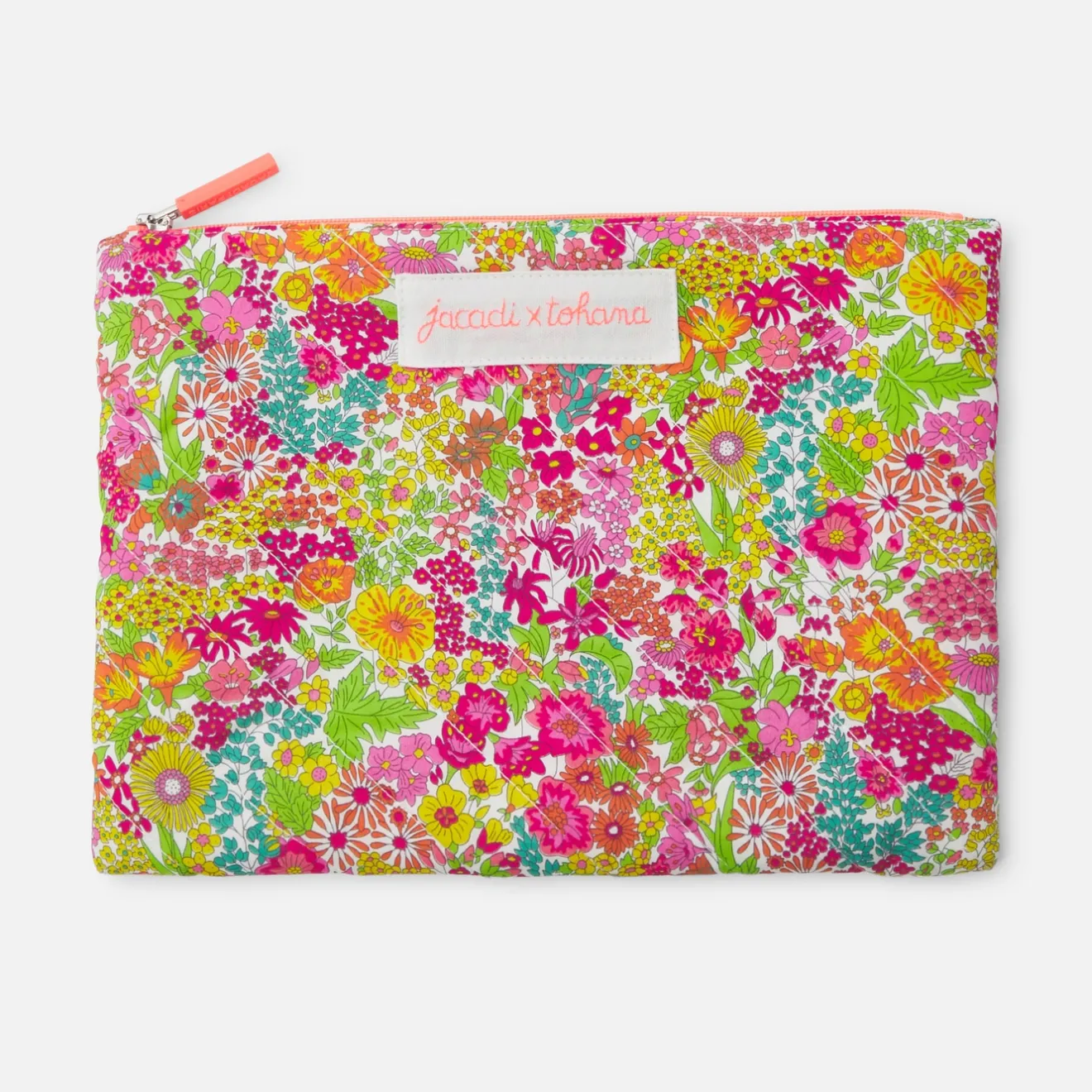 Accessoires-Jacadi Pochette en tissu Liberty - x Tohana - BLANC/CORAIL