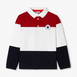 T-Shirt, Polo Et Sous-Pull-Jacadi Polo manches longues enfant - lore ROUGE/MULTICO