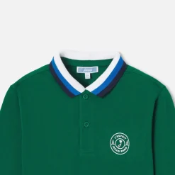 T-Shirt, Polo Et Sous-Pull-Jacadi Polo manches longues enfant garçon - VERT FONCE