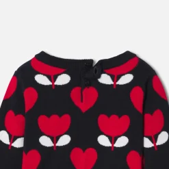 Pull, Sweat Et Cardigan-Jacadi Pull bébé fille en maille jacquard - lore MARINE/MULTICO