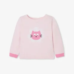 Pull, Sweat Et Cardigan-Jacadi Pull bébé fille Intarsia - rose poudre ROSE POUDRE JACADI