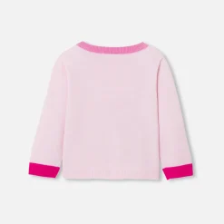 Pull, Sweat Et Cardigan-Jacadi Pull bébé fille Intarsia fleurs - rose poudre ROSE POUDRE JACADI