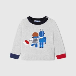 Pull, Sweat Et Cardigan-Jacadi Pull bébé garçon en coton - gris chine clair GRIS CHINE CLAIR JACADI