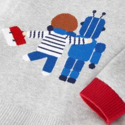 Pull, Sweat Et Cardigan-Jacadi Pull bébé garçon en coton - gris chine clair GRIS CHINE CLAIR JACADI