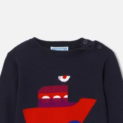 Pull, Sweat Et Cardigan-Jacadi Pull bébé garçon en tricot - marine MARINE JACADI