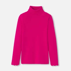 Pull, Sweat Et Cardigan-Jacadi Pull col roulé enfant fille - FRAMBOISE