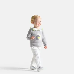 Pull, Sweat Et Cardigan-Jacadi Pull en cachemire bébé fille GRIS/MULTICO