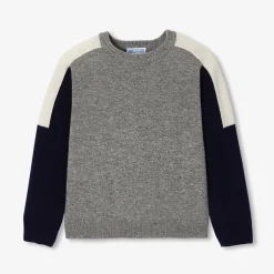 Pull, Sweat Et Cardigan-Jacadi Pull en cachemire enfant garçon - GRIS/MARINE