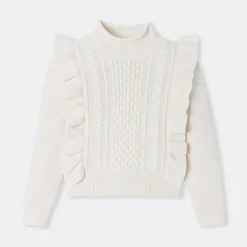 Pull, Sweat Et Cardigan-Jacadi Pull enfant fille en laine - blanc doux BLANC DOUX JACADI